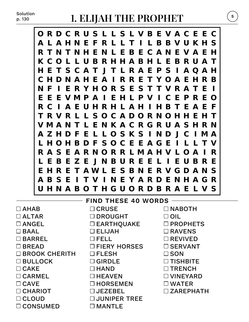 Puzzle 1: Elijah the Prophet