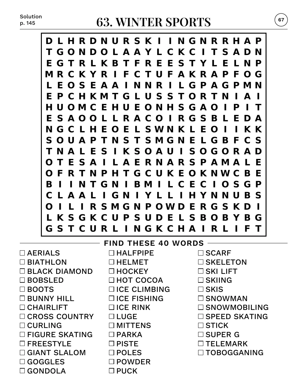 Puzzle 63: Winter Sports
