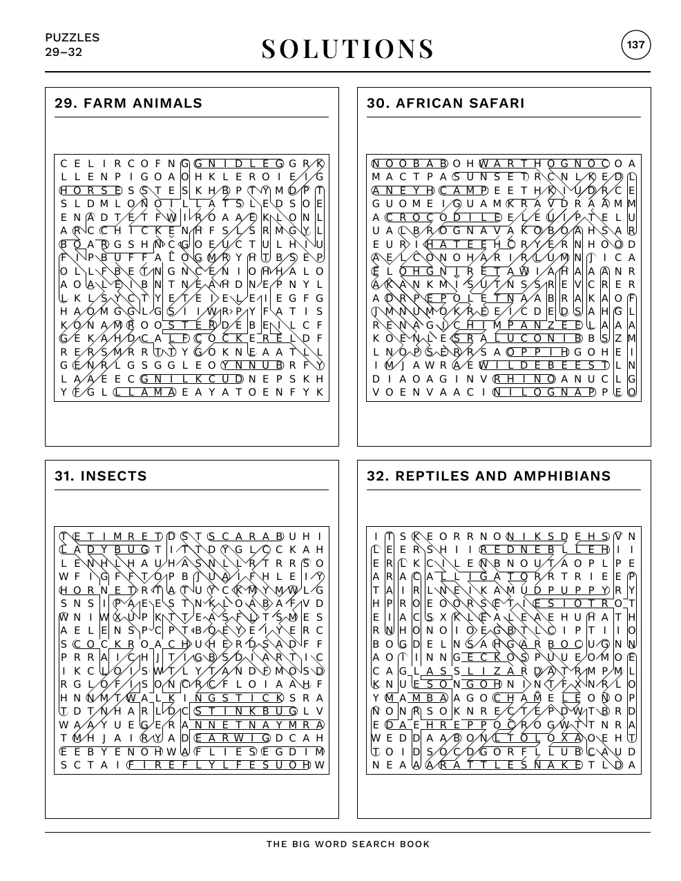 A page of solutions from the back of the book