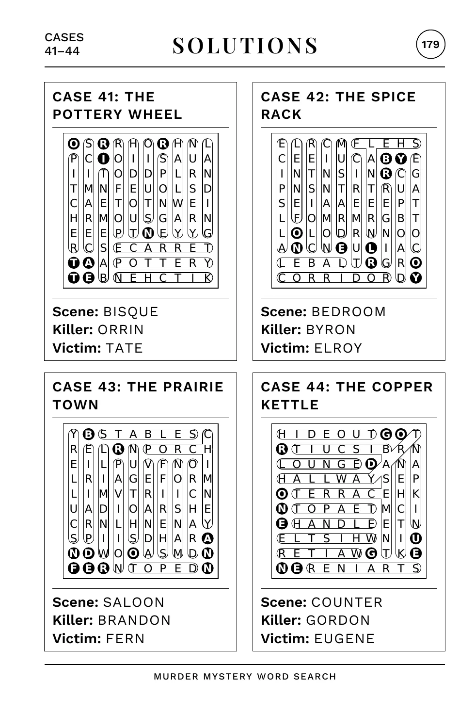 A page of solutions from the back of the book