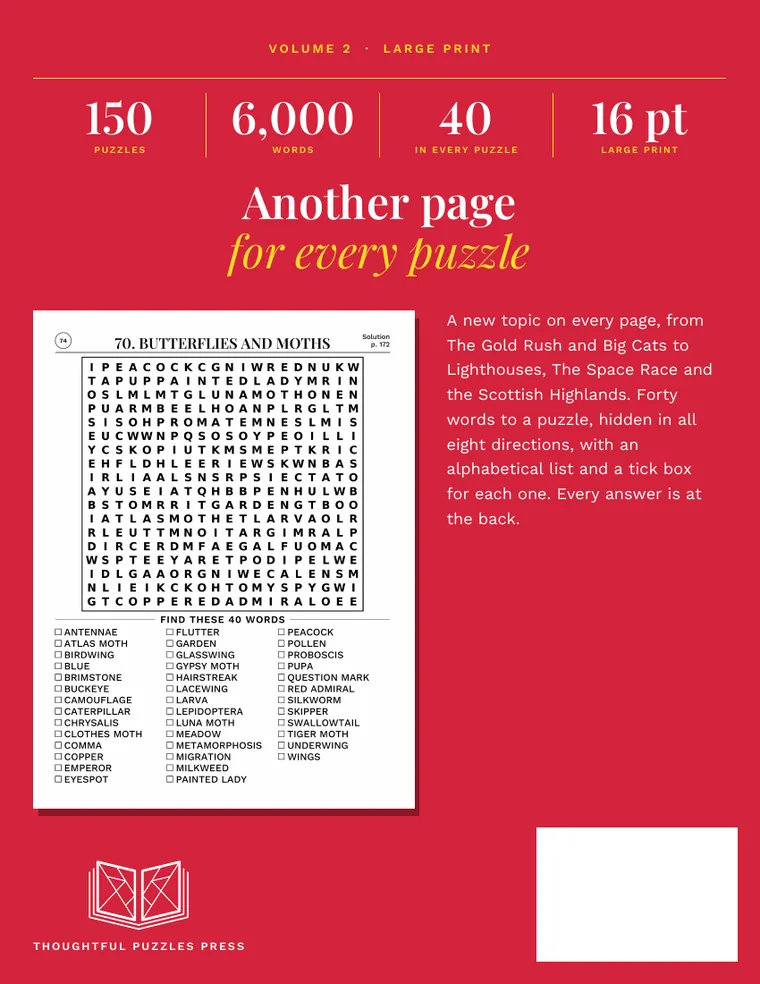 Back cover of The Big Word Search Book for Adults, Volume 2
