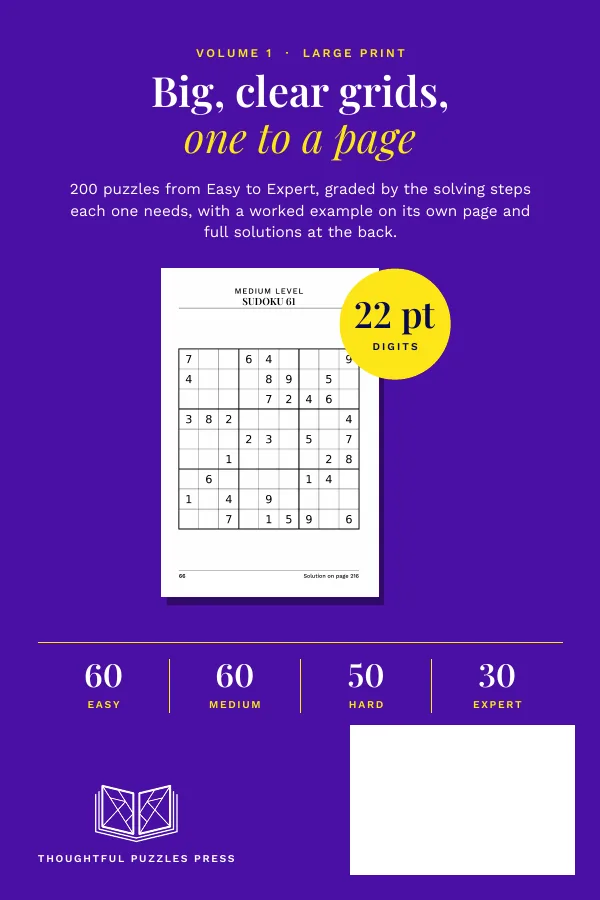 Back cover of Large Print Sudoku